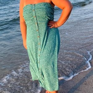 AE Floral strapless dress